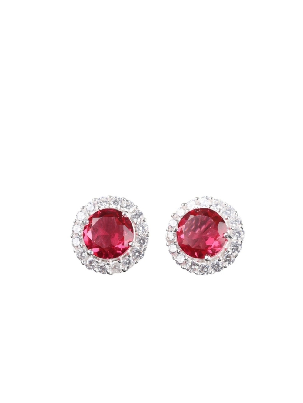 Classic Pink Halo Stud Earrings